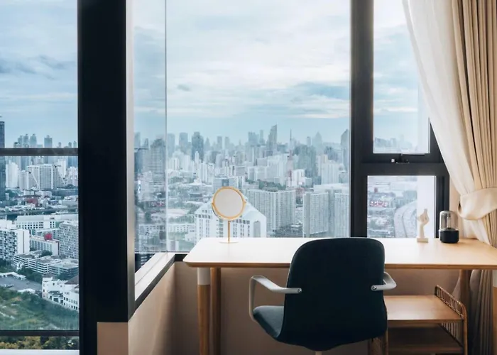 Panoramic Duplex Rama 9 Modern Infinity Pool & Gym 公寓 曼谷