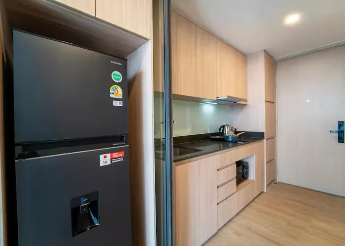 公寓 Panoramic Duplex Rama 9 Modern Infinity Pool & Gym *